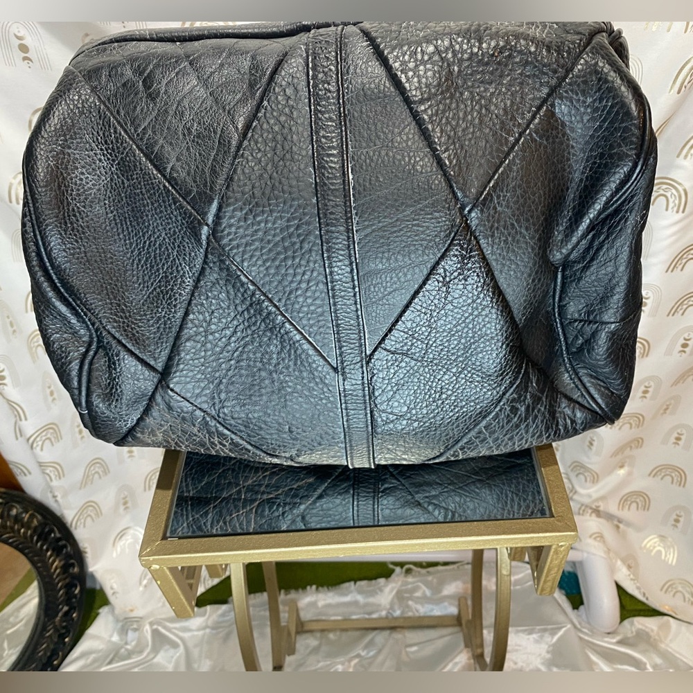 Black Leather Men's Motorcycle Accessory Bag